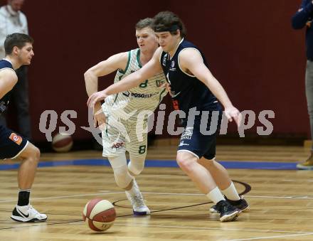 Basketball Zweite Liga 2020/2021. Grunddurchgang 16. Runde. KOS Celovec gegen BBC Nord Dragonz. Jernej Heine Andolsek (KOS Celovec), Ognjen Drljaca  (BBC Nord Dragonz). Klagenfurt, am 16.1.2021.
Foto: Kuess
www.qspictures.net

---
pressefotos, pressefotografie, kuess, qs, qspictures, sport, bild, bilder, bilddatenbank