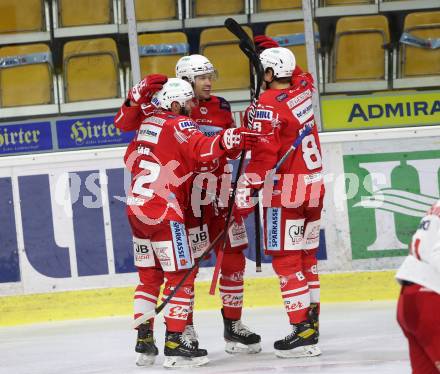 EBEL. Eishockey Bundesliga. KAC gegen	EC Red Bull Salzburg. Torjubel	Fraser Matthew, Petersen Nicholas Eric, Ticar Rok (KAC). Klagenfurt, am 15.1.2021.
Foto: Kuess
www.qspictures.net

---
pressefotos, pressefotografie, kuess, qs, qspictures, sport, bild, bilder, bilddatenbank