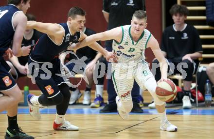 Basketball Zweite Liga 2020/2021. Grunddurchgang 16. Runde. KOS Celovec gegen BBC Nord Dragonz. Jernej Heine Andolsek (KOS Celovec), Dragisa Najdanovic  (BBC Nord Dragonz). Klagenfurt, am 16.1.2021.
Foto: Kuess
www.qspictures.net

---
pressefotos, pressefotografie, kuess, qs, qspictures, sport, bild, bilder, bilddatenbank