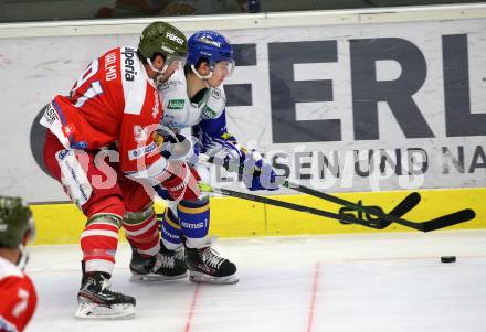 EBEL. Eishockey Bundesliga. VSV gegen HCB Suedtirol Alperia.  Felix Maxa,  (VSV), Michael Halmo (Bozen). Villach, am 15.1.2021.
Foto: Kuess
www.qspictures.net
---
pressefotos, pressefotografie, kuess, qs, qspictures, sport, bild, bilder, bilddatenbank