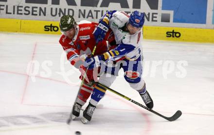 EBEL. Eishockey Bundesliga. VSV gegen HCB Suedtirol Alperia. Julian Kornelli,   (VSV), Karl David Stollery (Bozen). Villach, am 15.1.2021.
Foto: Kuess
www.qspictures.net
---
pressefotos, pressefotografie, kuess, qs, qspictures, sport, bild, bilder, bilddatenbank