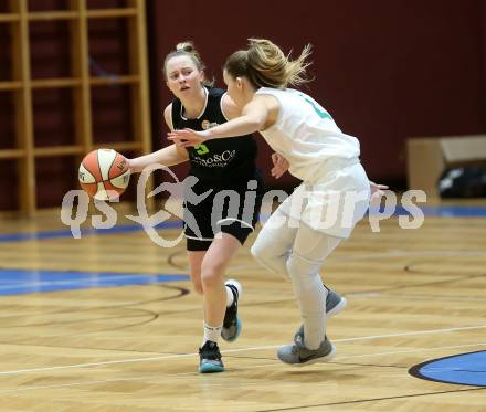 Basketball Damen Superliga 2020/2021. Grunddurchgang 10. Runde.  KOS Celovec Damen gegen Basket Flames. Tina More (KOS Celovec), Franca Roedhammer  (Basket Flames). Klagenfurt, am 16.1.2021.
Foto: Kuess
www.qspictures.net

---
pressefotos, pressefotografie, kuess, qs, qspictures, sport, bild, bilder, bilddatenbank