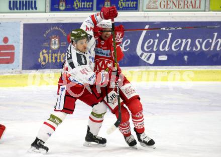 EBEL. Eishockey Bundesliga. KAC gegen	HCB Suedtirol Alperia. Matthew Fraser, (KAC), Plastino Nicholas (Bozen). Klagenfurt, am 17.1.2021.
Foto: Kuess
www.qspictures.net

---
pressefotos, pressefotografie, kuess, qs, qspictures, sport, bild, bilder, bilddatenbank