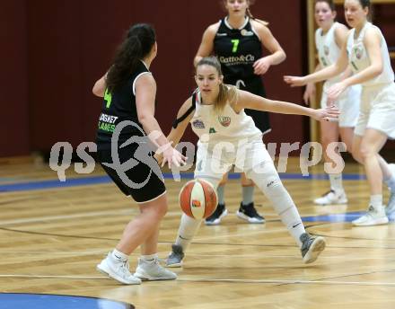 Basketball Damen Superliga 2020/2021. Grunddurchgang 10. Runde.  KOS Celovec Damen gegen Basket Flames. Tina More (KOS Celovec), Aliki Kostopoulou (Basket Flames). Klagenfurt, am 16.1.2021.
Foto: Kuess
www.qspictures.net

---
pressefotos, pressefotografie, kuess, qs, qspictures, sport, bild, bilder, bilddatenbank