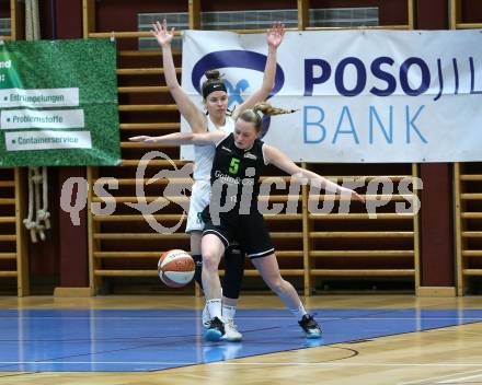 Basketball Damen Superliga 2020/2021. Grunddurchgang 10. Runde.  KOS Celovec Damen gegen Basket Flames. Antonia Ronacher (KOS Celovec),  Franca Roedhammer  (Basket Flames). Klagenfurt, am 16.1.2021.
Foto: Kuess
www.qspictures.net

---
pressefotos, pressefotografie, kuess, qs, qspictures, sport, bild, bilder, bilddatenbank