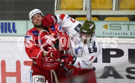 EBEL. Eishockey Bundesliga. KAC gegen	HCB Suedtirol Alperia. Steven Strong,  (KAC), Catenacci Daniel (Bozen). Klagenfurt, am 17.1.2021.
Foto: Kuess
www.qspictures.net

---
pressefotos, pressefotografie, kuess, qs, qspictures, sport, bild, bilder, bilddatenbank