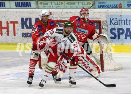 EBEL. Eishockey Bundesliga. KAC gegen	HCB Suedtirol Alperia. Steven Strong, Sebastian Dahm, (KAC), Frigo Luca (Bozen). Klagenfurt, am 17.1.2021.
Foto: Kuess
www.qspictures.net

---
pressefotos, pressefotografie, kuess, qs, qspictures, sport, bild, bilder, bilddatenbank