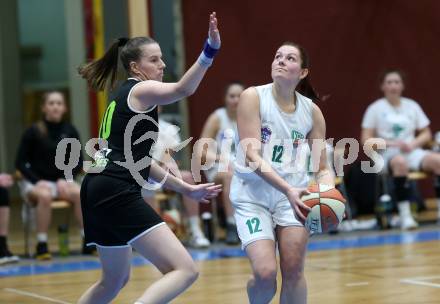 Basketball Damen Superliga 2020/2021. Grunddurchgang 10. Runde.  KOS Celovec Damen gegen Basket Flames. Patricia Struhar (KOS Celovec),  Agnes Roeth  (Basket Flames). Klagenfurt, am 16.1.2021.
Foto: Kuess
www.qspictures.net

---
pressefotos, pressefotografie, kuess, qs, qspictures, sport, bild, bilder, bilddatenbank