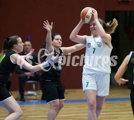 Basketball Damen Superliga 2020/2021. Grunddurchgang 10. Runde.  KOS Celovec Damen gegen Basket Flames.  Nikolina Sofric (KOS Celovec), Agnes Roeth (Basket Flames). Klagenfurt, am 16.1.2021.
Foto: Kuess
www.qspictures.net

---
pressefotos, pressefotografie, kuess, qs, qspictures, sport, bild, bilder, bilddatenbank