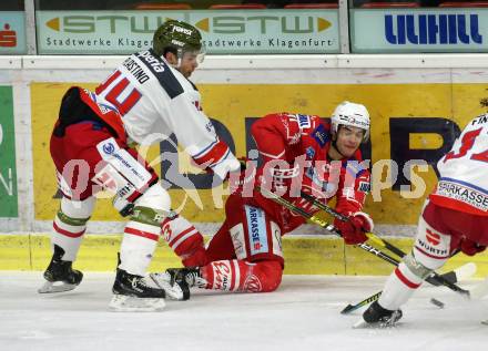 EBEL. Eishockey Bundesliga. KAC gegen	HCB Suedtirol Alperia. Lukas Haudum, (KAC), Plastino Nicholas (Bozen). Klagenfurt, am 17.1.2021.
Foto: Kuess
www.qspictures.net

---
pressefotos, pressefotografie, kuess, qs, qspictures, sport, bild, bilder, bilddatenbank