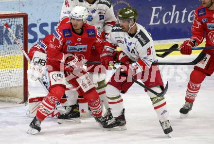 EBEL. Eishockey Bundesliga. KAC gegen	HCB Suedtirol Alperia. Kele Steffler, (KAC), Halmo Michael (Bozen). Klagenfurt, am 17.1.2021.
Foto: Kuess
www.qspictures.net

---
pressefotos, pressefotografie, kuess, qs, qspictures, sport, bild, bilder, bilddatenbank