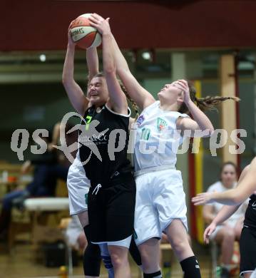 Basketball Damen Superliga 2020/2021. Grunddurchgang 10. Runde.  KOS Celovec Damen gegen Basket Flames. Anna Kowatsch (KOS Celovec),  LouLou Kenens (Basket Flames). Klagenfurt, am 16.1.2021.
Foto: Kuess
www.qspictures.net

---
pressefotos, pressefotografie, kuess, qs, qspictures, sport, bild, bilder, bilddatenbank