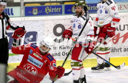 EBEL. Eishockey Bundesliga. KAC gegen	HCB Suedtirol Alperia. Torjubel Thomas Koch (KAC). Klagenfurt, am 17.1.2021.
Foto: Kuess
www.qspictures.net

---
pressefotos, pressefotografie, kuess, qs, qspictures, sport, bild, bilder, bilddatenbank