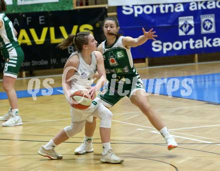Basketball Damen Superliga 2020/2021. Grunddurchgang 4. Runde.  KOS Celovec Damen gegen  UBI Graz. Monika Ristic (KOS Celovec), Eva Fellner (Graz). Klagenfurt, am 26.1.2021.
Foto: Kuess
www.qspictures.net

---
pressefotos, pressefotografie, kuess, qs, qspictures, sport, bild, bilder, bilddatenbank