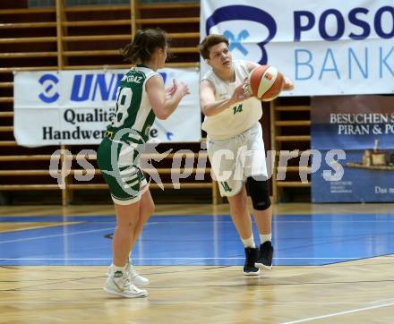 Basketball Damen Superliga 2020/2021. Grunddurchgang 4. Runde.  KOS Celovec Damen gegen  UBI Graz. Elma Muharemovic (KOS Celovec), Ruth Gutjahr (Graz). Klagenfurt, am 26.1.2021.
Foto: Kuess
www.qspictures.net

---
pressefotos, pressefotografie, kuess, qs, qspictures, sport, bild, bilder, bilddatenbank