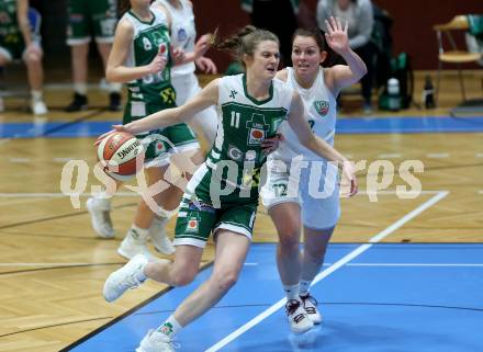 Basketball Damen Superliga 2020/2021. Grunddurchgang 4. Runde.  KOS Celovec Damen gegen  UBI Graz.  Patricia Struhar (KOS Celovec), Camilla Neumann (Graz). Klagenfurt, am 26.1.2021.
Foto: Kuess
www.qspictures.net

---
pressefotos, pressefotografie, kuess, qs, qspictures, sport, bild, bilder, bilddatenbank