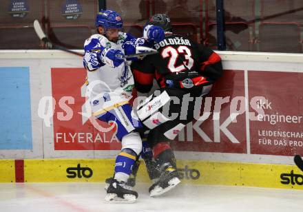 EBEL. Eishockey Bundesliga. VSV gegen Bratislava Capitals.  Nico Brunner,  (VSV), David Boldizar (Bratislava). Villach, am 29.1.2021.
Foto: Kuess
www.qspictures.net
---
pressefotos, pressefotografie, kuess, qs, qspictures, sport, bild, bilder, bilddatenbank