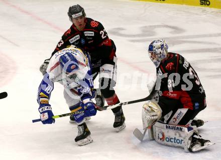 EBEL. Eishockey Bundesliga. VSV gegen Bratislava Capitals.  Julian Kornelli, (VSV), David Boldizar, Jared Coreau  (Bratislava). Villach, am 29.1.2021.
Foto: Kuess
www.qspictures.net
---
pressefotos, pressefotografie, kuess, qs, qspictures, sport, bild, bilder, bilddatenbank