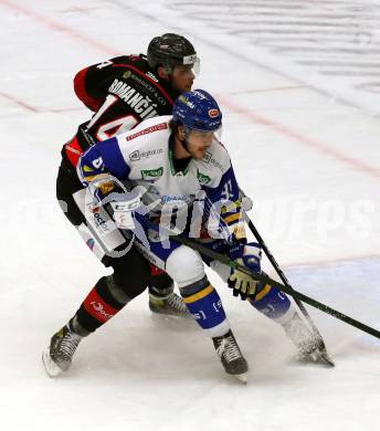 EBEL. Eishockey Bundesliga. VSV gegen Bratislava Capitals. Renars Krastenbergs,  (VSV),  Ladislav Romancik, (Bratislava). Villach, am 29.1.2021.
Foto: Kuess
www.qspictures.net
---
pressefotos, pressefotografie, kuess, qs, qspictures, sport, bild, bilder, bilddatenbank