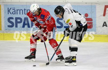 EBEL. Eishockey Bundesliga. KAC gegen	Dornbirner EC. Manuel Ganahl,  (KAC), Jesper Kokkila (Dornbirn). Klagenfurt, am 31.1.2021.
Foto: Kuess
www.qspictures.net

---
pressefotos, pressefotografie, kuess, qs, qspictures, sport, bild, bilder, bilddatenbank