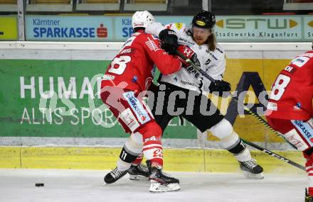 EBEL. Eishockey Bundesliga. KAC gegen	Dornbirner EC. Martin Schumnig,  (KAC), Saku Salmela (Dornbirn). Klagenfurt, am 31.1.2021.
Foto: Kuess
www.qspictures.net

---
pressefotos, pressefotografie, kuess, qs, qspictures, sport, bild, bilder, bilddatenbank