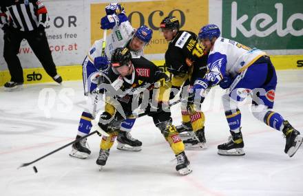 EBEL. Eishockey Bundesliga. VSV gegen Vienna Capitals.  Raphael Wolf, Julian Kornelli, (VSV), Ty Loney, Patrick Antal  (Vienna Capitals). Villach, am 2.2.2021.
Foto: Kuess
www.qspictures.net
---
pressefotos, pressefotografie, kuess, qs, qspictures, sport, bild, bilder, bilddatenbank