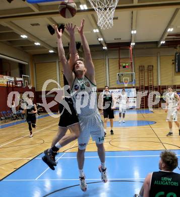 Basketball Zweite Liga 2020/2021. Grunddurchgang 18. Runde. KOS Celovec gegen Union Deutsch Wagram Alligators. Lovro Fizuleto (KOS Celovec),  Nikola Letic  (Union Deutsch Wagram Alligators). Klagenfurt, am 6.2.2021.
Foto: Kuess
www.qspictures.net

---
pressefotos, pressefotografie, kuess, qs, qspictures, sport, bild, bilder, bilddatenbank