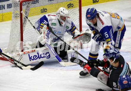 EBEL. Eishockey Bundesliga. VSV gegen HC TWK Innsbruck. Jakub Sedlacek, Raphael Wolf,  (VSV). Villach, am 7.2.2021.
Foto: Kuess
www.qspictures.net
---
pressefotos, pressefotografie, kuess, qs, qspictures, sport, bild, bilder, bilddatenbank