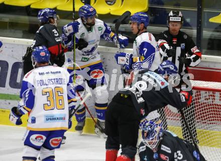 EBEL. Eishockey Bundesliga. VSV gegen HC TWK Innsbruck.  Torjubel Scott Kosmachuk (VSV). Villach, am 7.2.2021.
Foto: Kuess
www.qspictures.net
---
pressefotos, pressefotografie, kuess, qs, qspictures, sport, bild, bilder, bilddatenbank