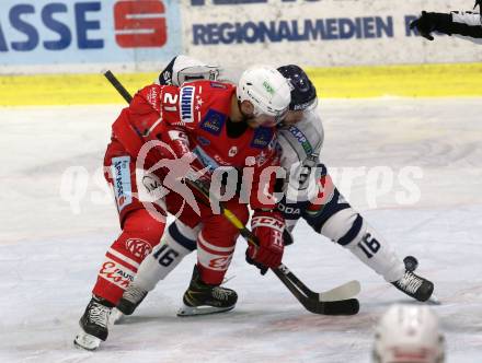 EBEL. Eishockey Bundesliga. KAC gegen	Fehervar AV19. Geier Manuel (KAC), Hari Janos (Fehervar AV19). Klagenfurt, am 7.2.2021.
Foto: Kuess
www.qspictures.net

---
pressefotos, pressefotografie, kuess, qs, qspictures, sport, bild, bilder, bilddatenbank