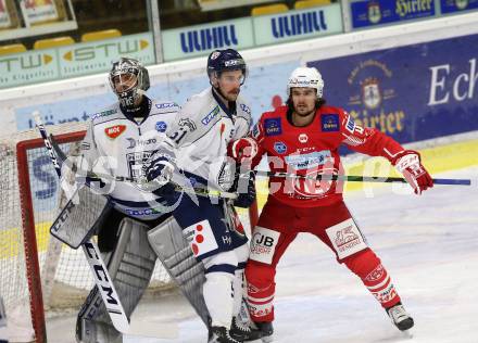 EBEL. Eishockey Bundesliga. KAC gegen	Fehervar AV19. Witting Samuel (KAC), Campbell Timothy, Kornakker Daniel (Fehervar AV19). Klagenfurt, am 7.2.2021.
Foto: Kuess
www.qspictures.net

---
pressefotos, pressefotografie, kuess, qs, qspictures, sport, bild, bilder, bilddatenbank