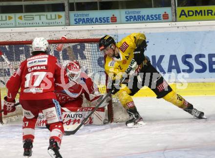 EBEL. Eishockey Bundesliga. KAC gegen	spusu Vienna Capitals. Dahm Sebastian, Ganahl Manuel (KAC), Loney Ty (Vienna Capitals). Klagenfurt, am 14.2.2021.
Foto: Kuess
www.qspictures.net

---
pressefotos, pressefotografie, kuess, qs, qspictures, sport, bild, bilder, bilddatenbank