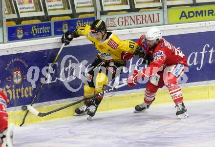 EBEL. Eishockey Bundesliga. KAC gegen	spusu Vienna Capitals. Schumnig Martin (KAC),  Richter Marco (Vienna Capitals). Klagenfurt, am 14.2.2021.
Foto: Kuess
www.qspictures.net

---
pressefotos, pressefotografie, kuess, qs, qspictures, sport, bild, bilder, bilddatenbank