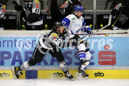 EBEL. Eishockey Bundesliga. VSV gegen Dornbirn Bulldogs.  Josef Hrabal,  (VSV), Sam Antonitsch (Dornbirn). Villach, am 14.2.2021.
Foto: Kuess
www.qspictures.net
---
pressefotos, pressefotografie, kuess, qs, qspictures, sport, bild, bilder, bilddatenbank