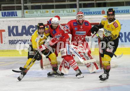 EBEL. Eishockey Bundesliga. KAC gegen	spusu Vienna Capitals. Gregorc Blaz, Dahm Sebastian (KAC), Kittinger Patrik, Wukovits Ali (Vienna Capitals). Klagenfurt, am 14.2.2021.
Foto: Kuess
www.qspictures.net

---
pressefotos, pressefotografie, kuess, qs, qspictures, sport, bild, bilder, bilddatenbank