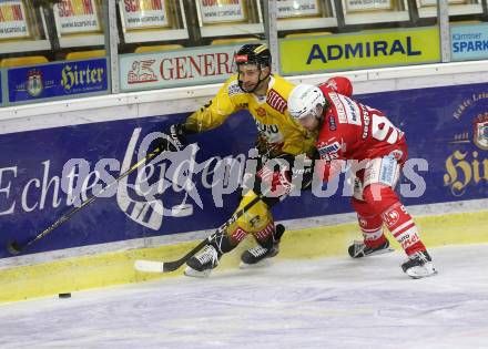 EBEL. Eishockey Bundesliga. KAC gegen	spusu Vienna Capitals. Obersteiner Daniel (KAC), Wall Alex (Vienna Capitals). Klagenfurt, am 14.2.2021.
Foto: Kuess
www.qspictures.net

---
pressefotos, pressefotografie, kuess, qs, qspictures, sport, bild, bilder, bilddatenbank