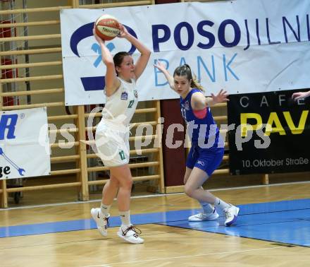 Basketball Damen Superliga 2020/2021. Grunddurchgang 13. Runde.  KOS Celovec Damen gegen  Vienna D.C. Timberwolves. Patricia Struhar (KOS Celovec), Charlotte Schomburg  (Vienna D.C. Timberwolves). Klagenfurt, am 20.2.2021.
Foto: Kuess
www.qspictures.net

---
pressefotos, pressefotografie, kuess, qs, qspictures, sport, bild, bilder, bilddatenbank
