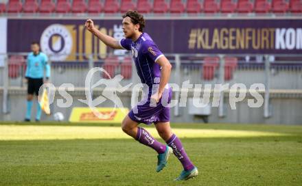 Fussball 2. Liga. SK Austria Klagenfurt gegen  SK Rapid II. Torjubel Herbert Paul (Klagenfurt). Klagenfurt, am 21.2.2021.
Foto: Kuess
www.qspictures.net
---
pressefotos, pressefotografie, kuess, qs, qspictures, sport, bild, bilder, bilddatenbank