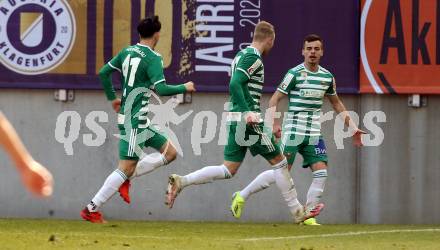 Fussball 2. Liga. SK Austria Klagenfurt gegen  SK Rapid II.  Torjubel (Rapid). Klagenfurt, am 21.2.2021.
Foto: Kuess
www.qspictures.net
---
pressefotos, pressefotografie, kuess, qs, qspictures, sport, bild, bilder, bilddatenbank