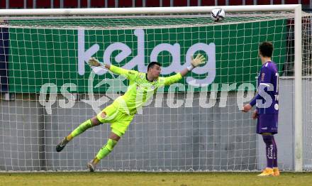 Fussball 2. Liga. SK Austria Klagenfurt gegen  SK Rapid II. Lennart Franklin Moser (Klagenfurt). Klagenfurt, am 21.2.2021.
Foto: Kuess
www.qspictures.net
---
pressefotos, pressefotografie, kuess, qs, qspictures, sport, bild, bilder, bilddatenbank