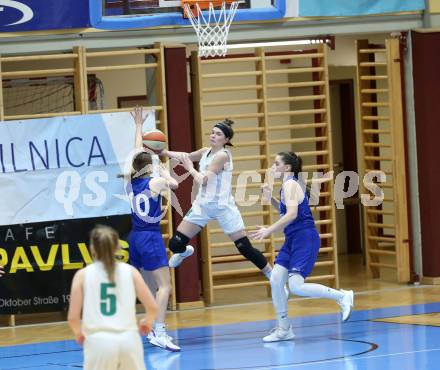 Basketball Damen Superliga 2020/2021. Grunddurchgang 13. Runde.  KOS Celovec Damen gegen  Vienna D.C. Timberwolves. Antonia Ronacher (KOS Celovec), Iva Ilic , Antonia Dumancic (Vienna D.C. Timberwolves). Klagenfurt, am 20.2.2021.
Foto: Kuess
www.qspictures.net

---
pressefotos, pressefotografie, kuess, qs, qspictures, sport, bild, bilder, bilddatenbank
