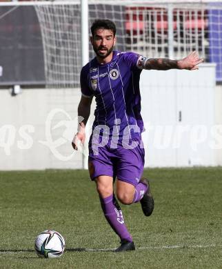 Fussball 2. Liga. SK Austria Klagenfurt gegen  SK Rapid II. Kosmas Gkezos (Klagenfurt). Klagenfurt, am 21.2.2021.
Foto: Kuess
www.qspictures.net
---
pressefotos, pressefotografie, kuess, qs, qspictures, sport, bild, bilder, bilddatenbank