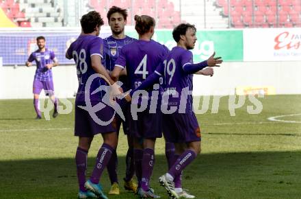 Fussball 2. Liga. SK Austria Klagenfurt gegen  SK Rapid II.  Torjubel (Klagenfurt). Klagenfurt, am 21.2.2021.
Foto: Kuess
www.qspictures.net
---
pressefotos, pressefotografie, kuess, qs, qspictures, sport, bild, bilder, bilddatenbank