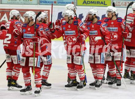 EBEL. Eishockey Bundesliga. KAC gegen	HCB Suedtirol Alperia. Jubel KAC. Klagenfurt, am 21.2.2021.
Foto: Kuess
www.qspictures.net

---
pressefotos, pressefotografie, kuess, qs, qspictures, sport, bild, bilder, bilddatenbank