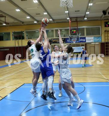 Basketball Damen Superliga 2020/2021. Grunddurchgang 13. Runde.  KOS Celovec Damen gegen  Vienna D.C. Timberwolves. Patricia Struhar, Anna Kowatsch,Alina Seher, Nikolina Sofric  (KOS Celovec), Katharina Kindl, Sarah Khamis (Vienna D.C. Timberwolves). Klagenfurt, am 20.2.2021.
Foto: Kuess
www.qspictures.net

---
pressefotos, pressefotografie, kuess, qs, qspictures, sport, bild, bilder, bilddatenbank