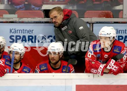EBEL. Eishockey Bundesliga. KAC gegen	HCB Suedtirol Alperia. Trainer Petri Matikainen  (KAC). Klagenfurt, am 21.2.2021.
Foto: Kuess
www.qspictures.net

---
pressefotos, pressefotografie, kuess, qs, qspictures, sport, bild, bilder, bilddatenbank