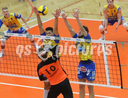 Volleyball. Austria Volley Cup. HCup. SK Zadruga Aich/Dob gegen VCA Amstetten.   Victor Hugo MIRANDA de ALCANTARA, Sergej DROBNIC (Aich/Dob). Bleiburg, am 21.2.2021.
Foto: Kuess
www.qspictures.net
---
pressefotos, pressefotografie, kuess, qs, qspictures, sport, bild, bilder, bilddatenbank