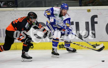 EBEL. Eishockey Bundesliga. VSV gegen Moser Medical Graz 99ers. Jordan Caron,   (VSV), Charles Dodero (Graz). Villach, am 23.2.2021.
Foto: Kuess
www.qspictures.net
---
pressefotos, pressefotografie, kuess, qs, qspictures, sport, bild, bilder, bilddatenbank