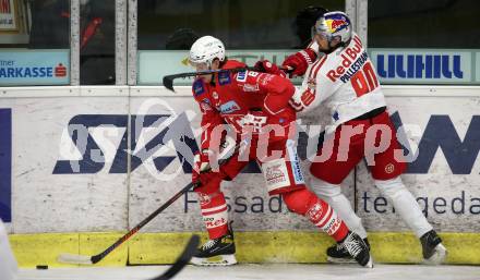 EBEL. Eishockey Bundesliga. KAC gegen	EC Salzburg. Nicholas Erix Petersen,  (KAC),  Alexander Palldestrang (Salzburg). Klagenfurt, am 26.2.2021.
Foto: Kuess
www.qspictures.net

---
pressefotos, pressefotografie, kuess, qs, qspictures, sport, bild, bilder, bilddatenbank