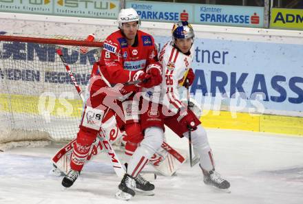 EBEL. Eishockey Bundesliga. KAC gegen	EC Salzburg. Nicholas ERic Petersen, (KAC), Peter Hochkofler   (Salzburg). Klagenfurt, am 26.2.2021.
Foto: Kuess
www.qspictures.net

---
pressefotos, pressefotografie, kuess, qs, qspictures, sport, bild, bilder, bilddatenbank